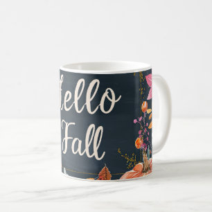 Hello Fall with flowers Coffee Mug