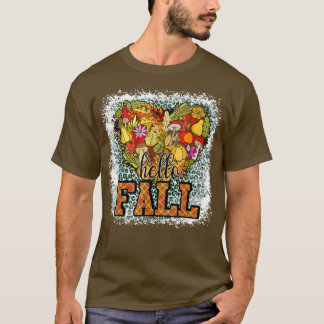 Hello Fall Yall Pumpkin Heart Autumn Thanksgiving  T-Shirt