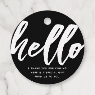 Hello   Fancy Script Favour Tags