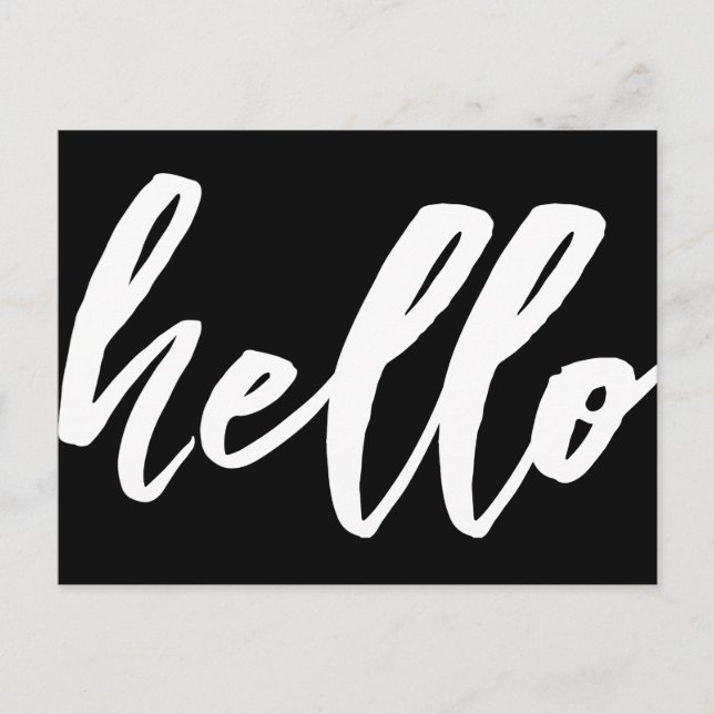 Hello | Fancy Script Postcard (Front)
