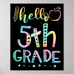 Hello Fifth Grade 5th Grade Back to School Teacher Poster