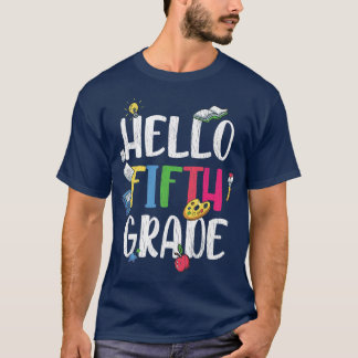 Hello Fifth Grade Back To School Matching Teacher  T-Shirt