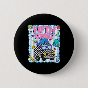 Hello Fifth Grade Bus School Teacher Student Back 6 Cm Round Badge