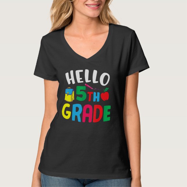 Hello Fifth Grade Cute 5th Grade 1 T-Shirt (Front)