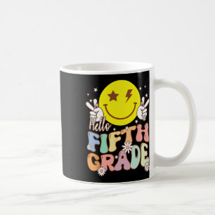 Hello Fifth Grade Hippie Smile Face 5th Grade Byck Coffee Mug