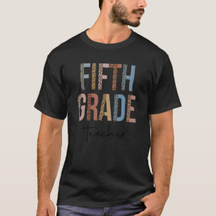 Hello Fifth Grade Leopard First Day T-Shirt