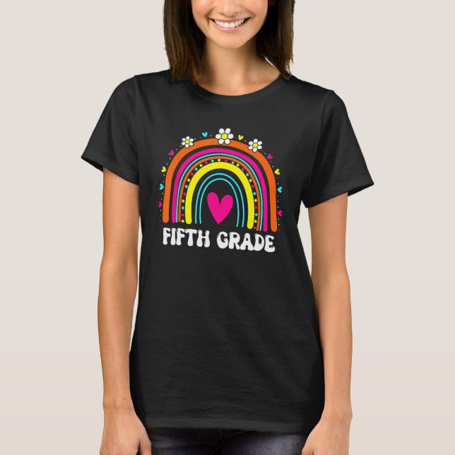 Hello Fifth Grade Rainbow Back To School Teacher S T-Shirt (Front)