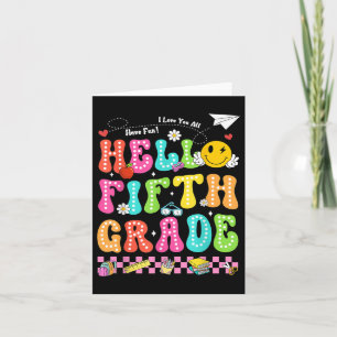 Hello Fifth Grade Smile Face Back To School Teache Card