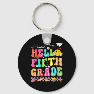 Hello Fifth Grade Smile Face Back To School Teache Key Ring