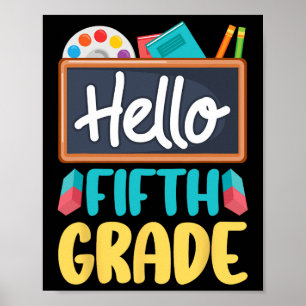 Hello Fifth Grade Teacher Students 5th Grade Back Poster