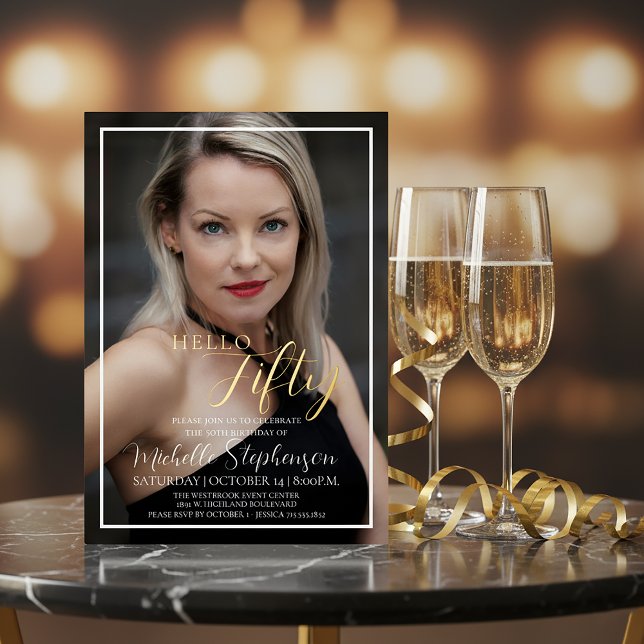 Hello Fifty 50th Birthday Party Custom Photo (Creator Uploaded)