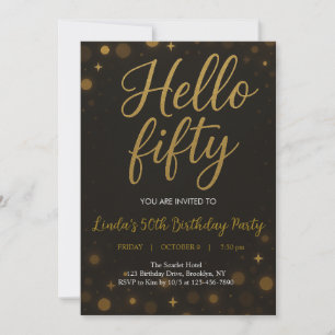 Hello Fifty 50th Birthday Party Invitation