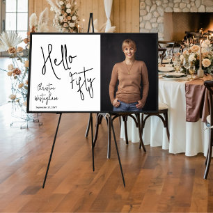 Hello Fifty Photo 50th Birthday Party Poster