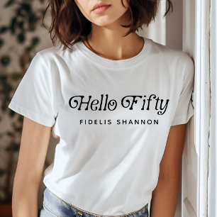Hello Fifty Retro 50th Birthday Party T-Shirt