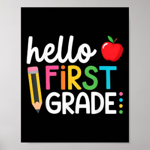 Hello First Day Of 5th Grade Student Back To Schoo Poster