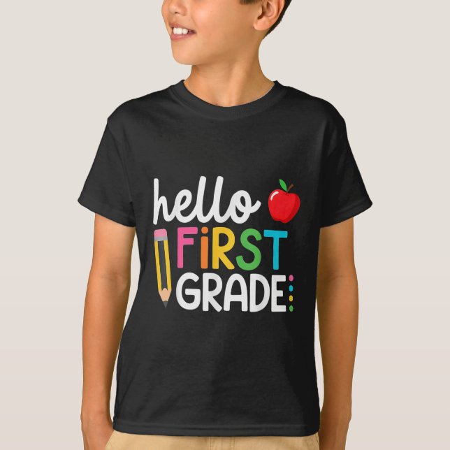 Hello First Day Of 5th Grade Student Back To Schoo T-Shirt (Front)