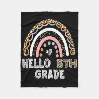 Hello First Day Of 5th Grade Teacher Student Arrow Fleece Blanket