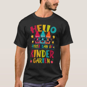 Hello First Day Of Kindergarten Crayon Back To Sch T-Shirt
