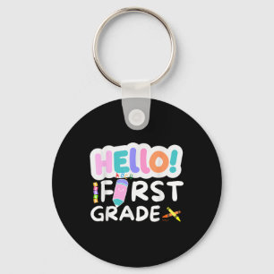 Hello First Grade 1st Grade Back To School Teacher Key Ring
