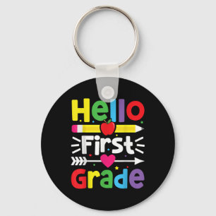 Hello First Grade 1st Grade Back To School Teacher Key Ring