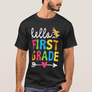 Hello First Grade Back To School Men Women Boy Gir T-Shirt