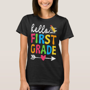 Hello First Grade Back To School Men Women Boy Gir T-Shirt