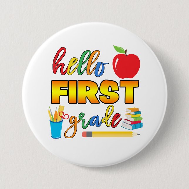 Hello First Grade Button (Front)