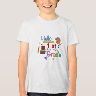 Hello First Grade - Cute Back to School Design for Tri-Blend Shirt