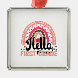 Hello First Grade Metal Tree Decoration