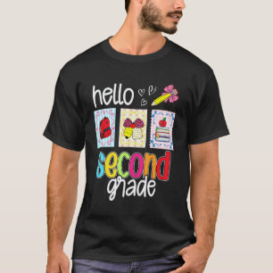 Hello First Grade Preppy Back To School Teacher St T-Shirt