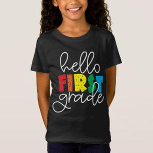 Hello First Grade School Teacher First Day T-Shirt
