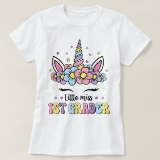 Hello First Grade Teacher Coquette Pencil Bow T-Shirt