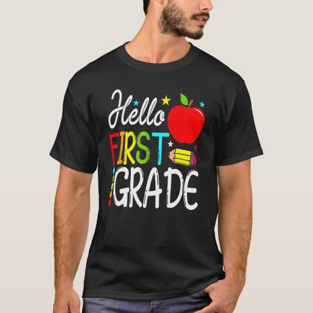Hello First Grade Team 1st Grade Back To School Te T-Shirt (Front)