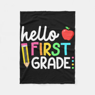 Hello First Grade Team 1st Grade Byck To School Te Fleece Blanket
