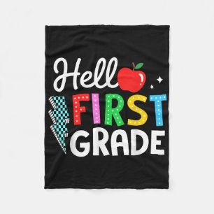 Hello First Grade Team Back To School Tee Teacher Fleece Blanket
