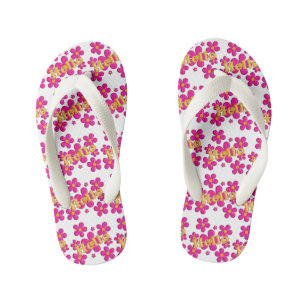 Hello. floral nursery pattern. kid's flip flops