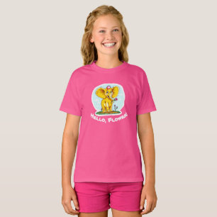 “Hello, Flower! – Cute Yellow Elephant T-Shirt