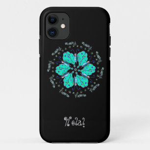 Hello Flutter aqua blue butterfly mandala iPhone 11 Case