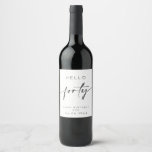 Hello Forty 40th Birthday Wine Label<br><div class="desc">This 'Hello Forty' label would be a great way to personalise a 40th birthday wine,  champagne or candle gift or add to bottles to use at a fortieth birthday party. Everything except 'forty' can be edited</div>