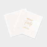 Hello Forty | Modern 40th Birthday Party Foil Napkins<br><div class="desc">This custom foil napkin will add stylish detail to your birthday celebration. This design features simple chic lettering "Hello Forty". You can personalise the text with your age / any text. Matching invitations and birthdayt party supplies are available in my shop BaraBomDesign.</div>