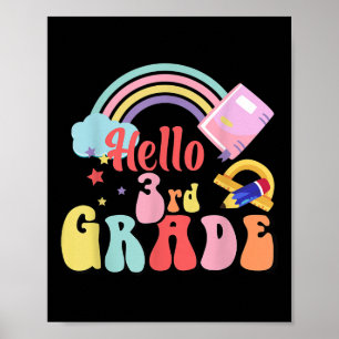 Hello Fourth 3rd Grade Teacher First Day Of School Poster