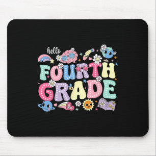 Hello Fourth 4th Grade Back To School Teacher Kids Mouse Mat