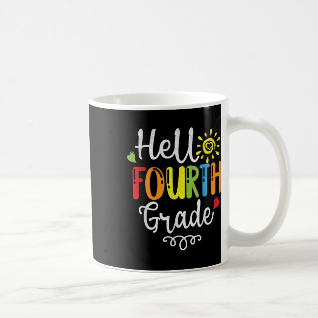 Hello Fourth 4th Grade Cute Back To School  Coffee Mug (Right)