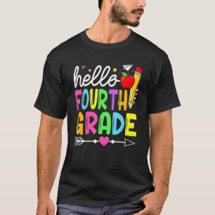 Hello Fourth Grade Back To School First Day Kids B T-Shirt