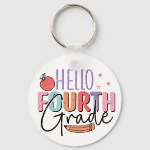 Hello Fourth Grade Back to School Key Ring