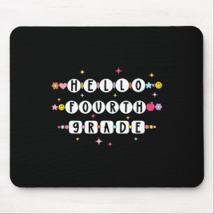 Hello Fourth Grade Friendship Bracelet Back To Sch Mouse Mat