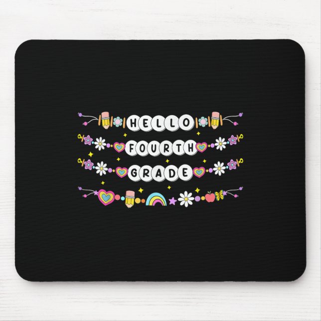 Hello Fourth Grade Friendship Bracelets Back To Sc Mouse Mat (Front)