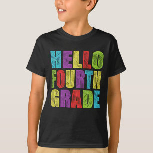Hello Fourth Grade Fun 4th Grade Back to School T-Shirt