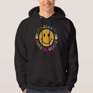 Hello Fourth Grade Happy Face 5th Grade Smile Back Hoodie