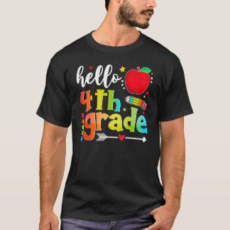 Hello Fourth Grade Squad Back To School 4th Grader T-Shirt